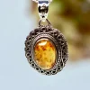 The TwoSisters Edelsteen Hanger-Amber Edelsteen hanger 925 zilver