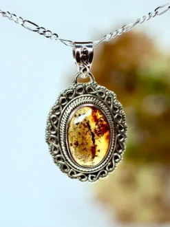 The TwoSisters Edelsteen Hanger-Amber Edelsteen hanger 925 zilver