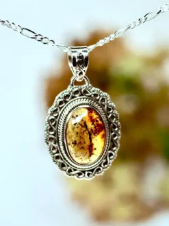 The TwoSisters Edelsteen Hanger-Amber Edelsteen hanger 925 zilver