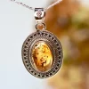 The TwoSisters Edelsteen Hanger-Amber Edelsteen hanger 925 zilver