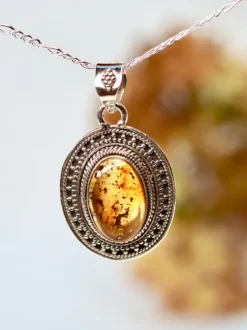 The TwoSisters Edelsteen Hanger-Amber Edelsteen hanger 925 zilver