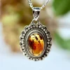 The TwoSisters Edelsteen Hanger-Amber Edelsteen hanger 925 zilver