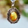 The TwoSisters Edelsteen Hanger-Amber Edelsteen hanger 925 zilver