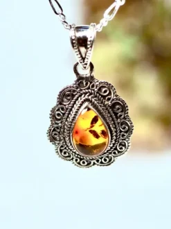 The TwoSisters Edelsteen Hanger-Amber Edelsteen hanger 925 zilver