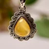 The TwoSisters Edelsteen Hanger-Amber Edelsteen hanger 925 zilver