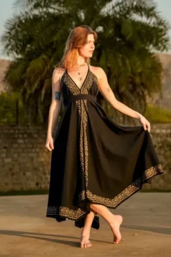 The TwoSisters Nomad Chic Collectie|Plus Size-Ancient Whispers zomerjurk Zwart