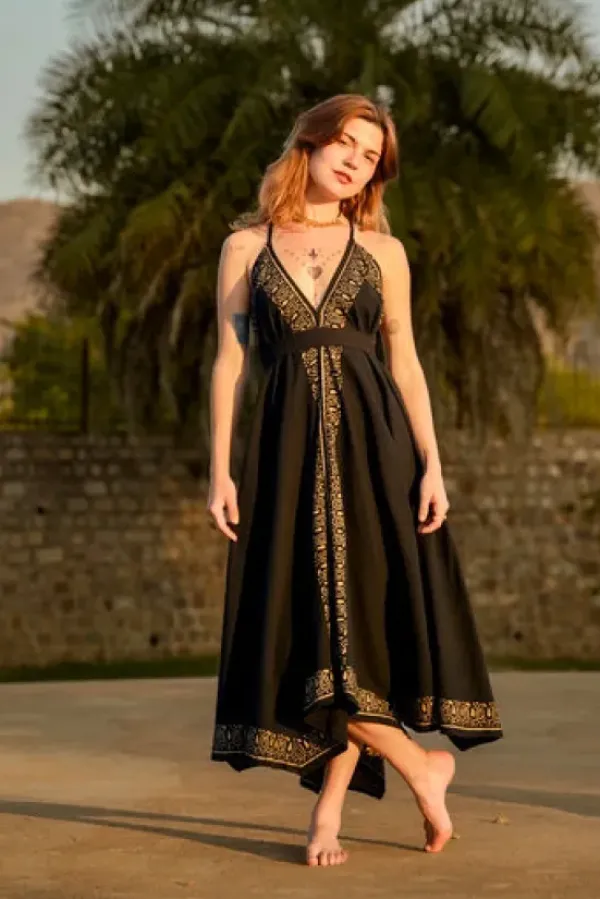 The TwoSisters Nomad Chic Collectie|Plus Size-Ancient Whispers zomerjurk Zwart