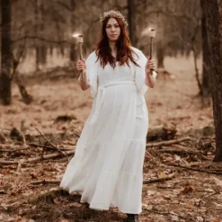 The TwoSisters Plus Size|Zwangerschapsjurk-Angel dress wit