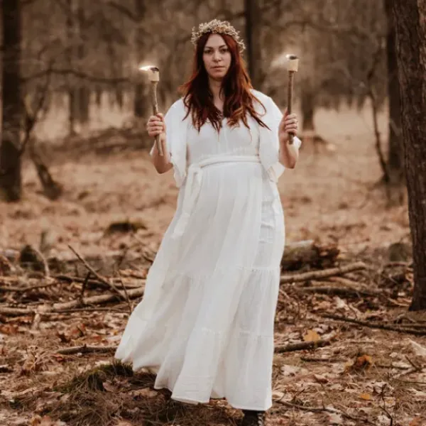 The TwoSisters Plus Size|Zwangerschapsjurk-Angel dress wit