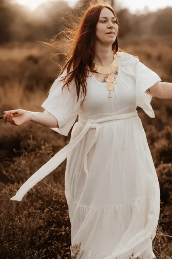 The TwoSisters Plus Size|Zwangerschapsjurk-Angel dress wit