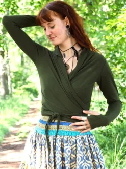 The TwoSisters Tops|Plus Size-Astarte Top Bamboo/Cotton groen