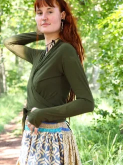 The TwoSisters Tops|Plus Size-Astarte Top Bamboo/Cotton groen