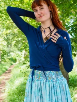 The TwoSisters Tops|Plus Size-Astarte Top Bamboo/Cotton Blauw