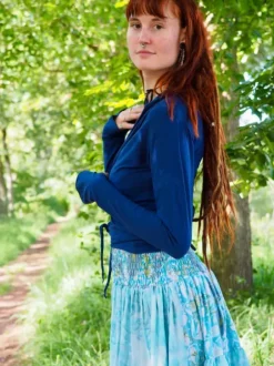 The TwoSisters Tops|Plus Size-Astarte Top Bamboo/Cotton Blauw