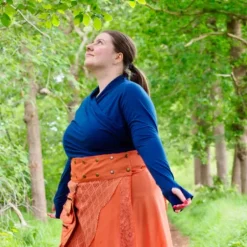 The TwoSisters Tops|Plus Size-Astarte Top Bamboo/Cotton Blauw