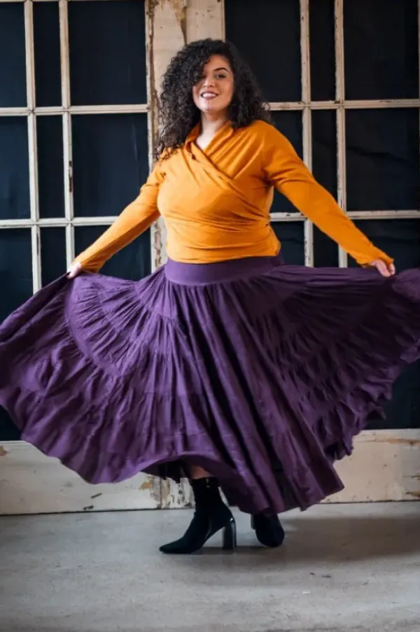 The TwoSisters Tops|Plus Size-Astarte Top Bamboo/Cotton Oker/Oranje