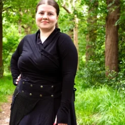 The TwoSisters Tops|Plus Size-Astarte Top Bamboo/Cotton Zwart