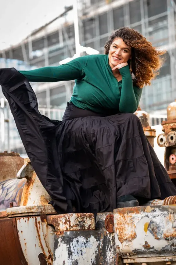 The TwoSisters Tops|Plus Size-Astarte Top Bamboo/Cotton Fern Green