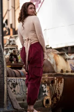 The TwoSisters Plus Size|Plus Size-Astarte Top Bamboo/Cotton Desert Sand