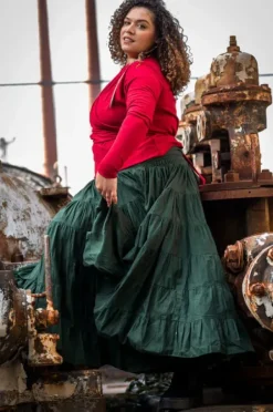 The TwoSisters Tops|Plus Size-Astarte Top Bamboo/Cotton Rood