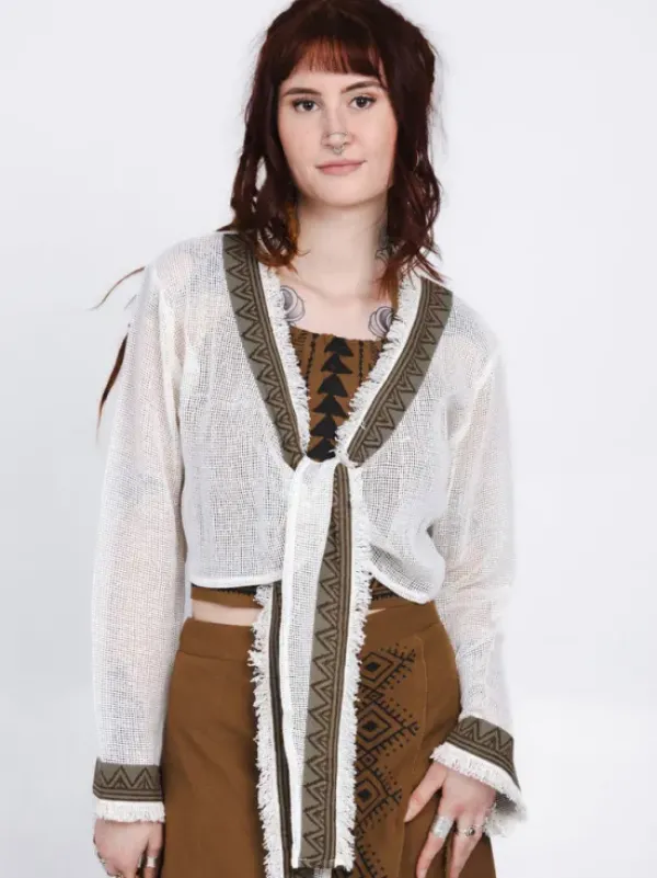 The TwoSisters Tops|Nomad Chic Collectie-Aurora Top Gebroken wit