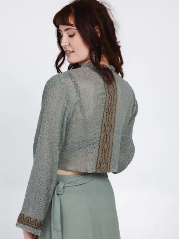 The TwoSisters Tops|Nomad Chic Collectie-Aurora Top Jadegroen