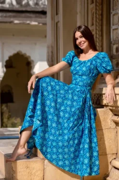 The TwoSisters Zomer|Zomer Jurken-Belle Jurk Blauw