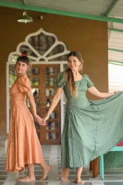 The TwoSisters Gypsy|Zomer-Belle Jurk Groen