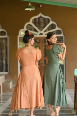 The TwoSisters Gypsy|Zomer-Belle Jurk Zalm