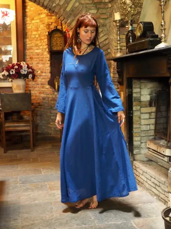 The TwoSisters Plus Size|Plus Size-Berkana Jurk Korenblauw (t/m maat 52)