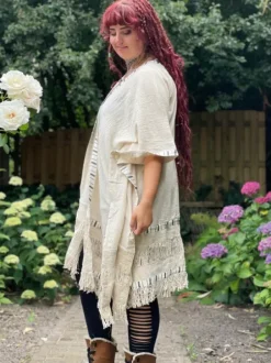 The TwoSisters Plus Size-Bohemian Kimono Beige