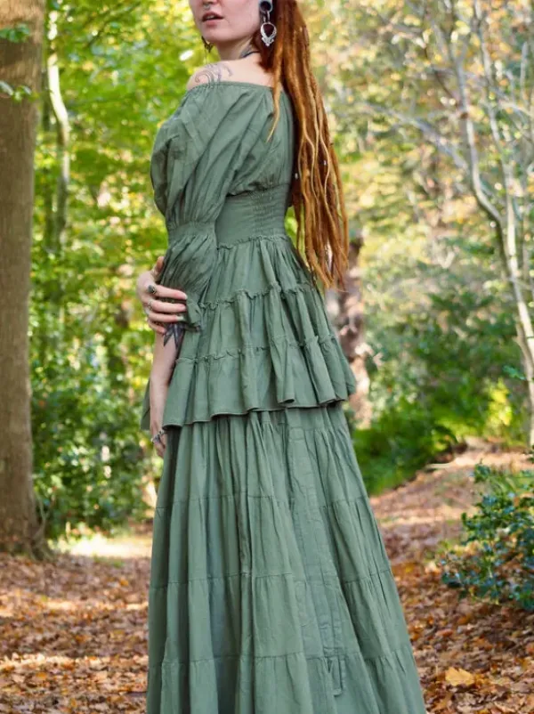 The TwoSisters Tops|Zomer-Boho Blouse Mosgroen