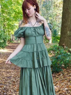 The TwoSisters Tops|Zomer-Boho Blouse Mosgroen