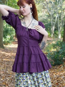 The TwoSisters Tops|Zomer-Boho Blouse Paars