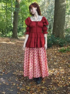 The TwoSisters Tops|Zomer-Boho Blouse Warm Rood