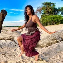 The TwoSisters Tops|Zomer-Boho Top Aphrodite Bruin