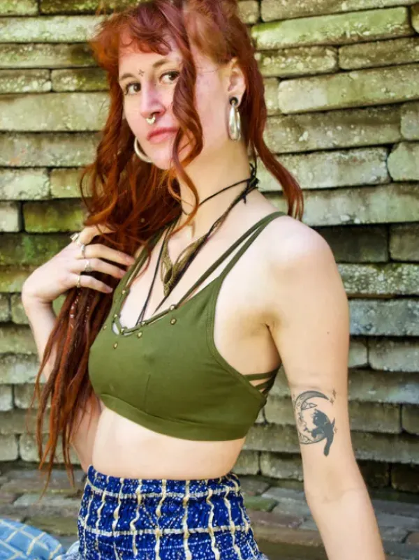 The TwoSisters Tops|Bratops-Bratop Aurora Groen