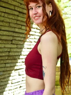 The TwoSisters Tops|Bratops-Bratop Freya Marroonrood