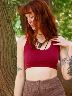 The TwoSisters Tops|Bratops-Bratop Lagherta Marroon Rood