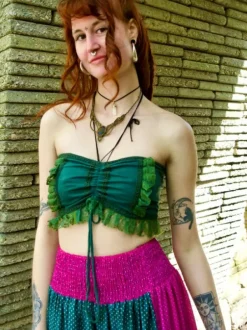 The TwoSisters Tops|Bratops-Burlesque top Groen