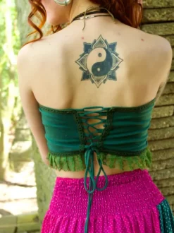 The TwoSisters Tops|Bratops-Burlesque top Groen