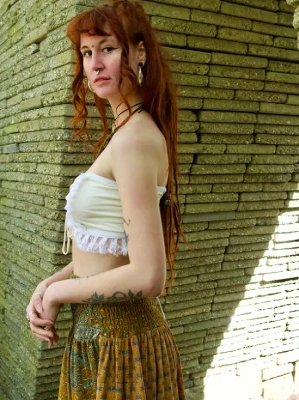 The TwoSisters Tops|Bratops-Burlesque top Natural