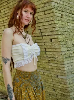 The TwoSisters Tops|Bratops-Burlesque top Natural