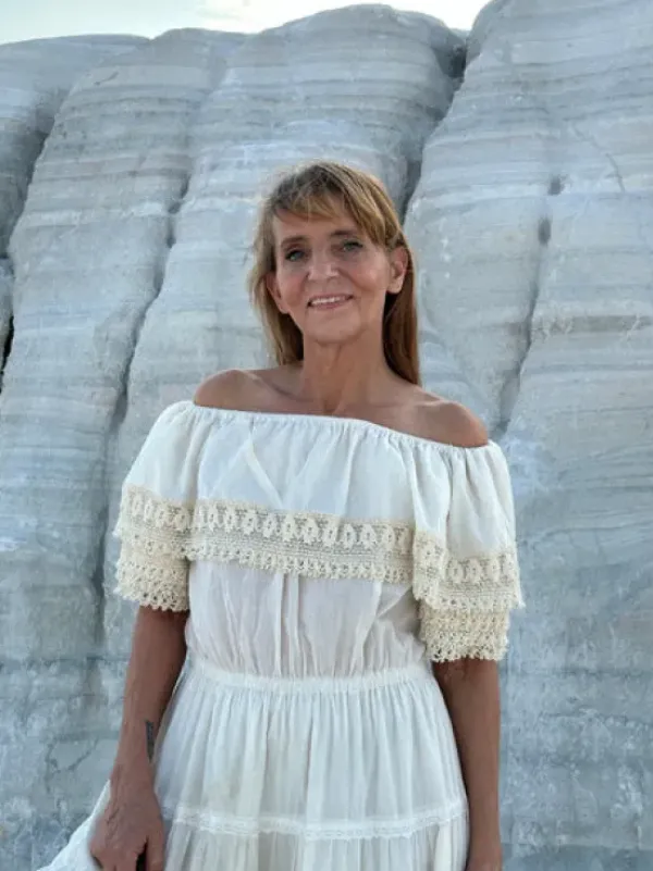 The TwoSisters Gypsy|Zomer-Danu Lange jurk Gebroken wit