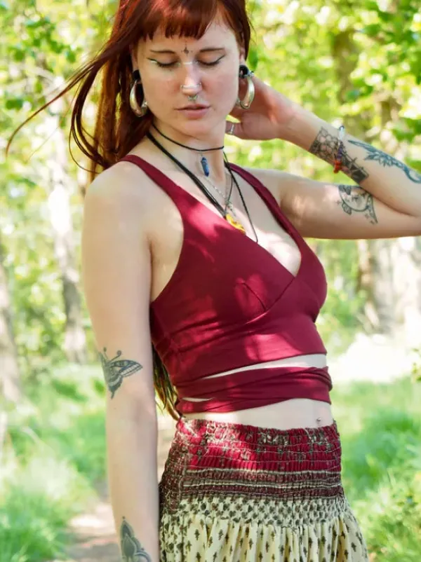 The TwoSisters Tops|Bratops-Demeter Bratop Marroon Rood