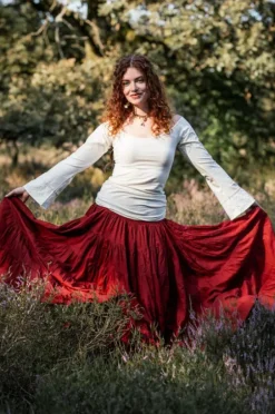 The TwoSisters Tops|Lange Mouw-Devi Boho top Gebroken Wit