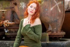 The TwoSisters Tops|Lange Mouw-Devi Boho top Groen