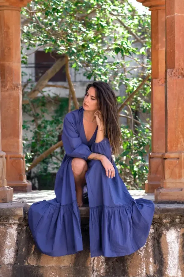 The TwoSisters Bohemian|Bohemian Jurken-Devi Dress Blauw