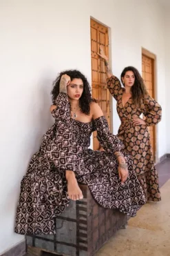 The TwoSisters Bohemian|Bohemian Jurken-Devi Dress Blockprint