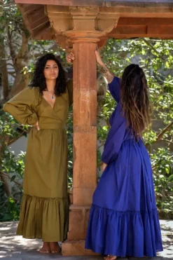 The TwoSisters Zwangerschapsjurk|Gypsy-Devi Dress Olijfgroen